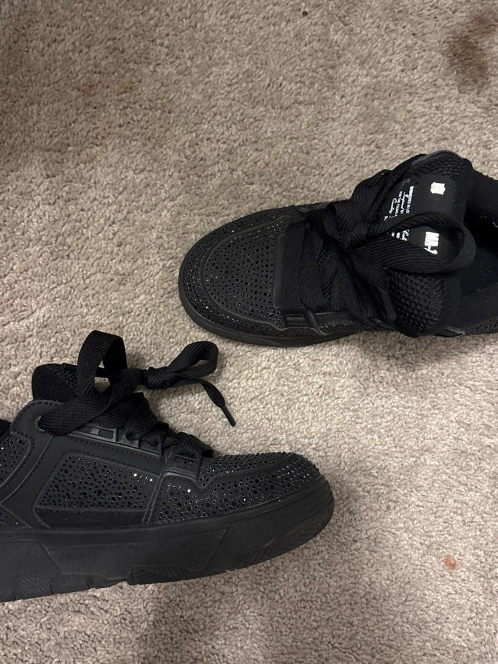 AMIRI Kids Black Rhinestone Accent Sneakers